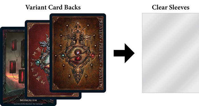 Card backs and sleeves diagram
