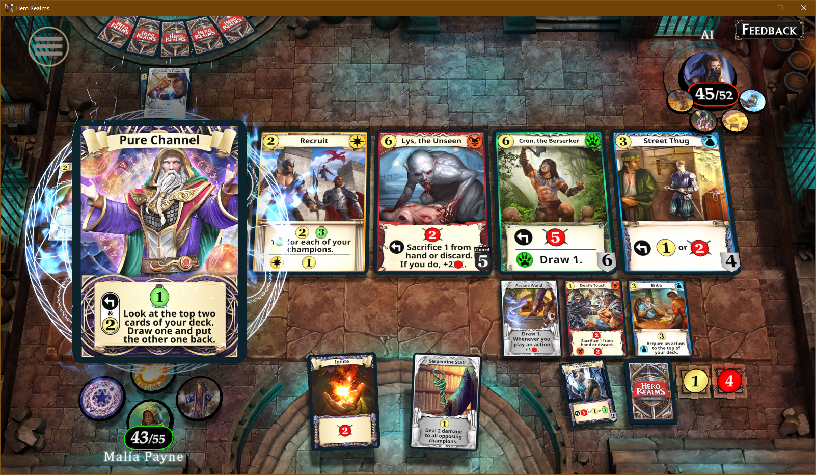 Hero Realms Digital Game Comparison with the physical Hero Realms Deckbuilding Game