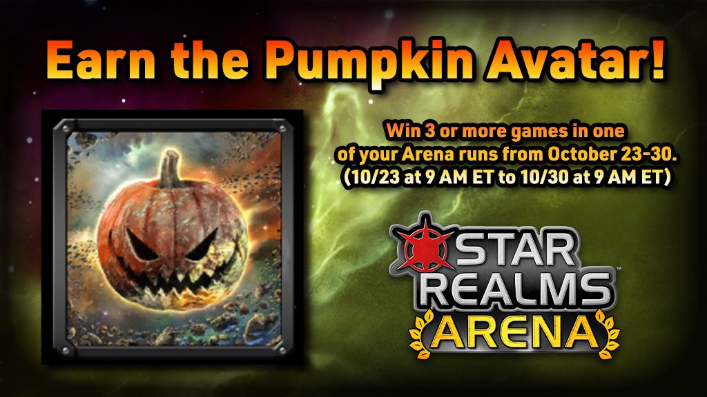 Trick or Treat! Get the limited time Pumpkin avatar in digital Star Realms!